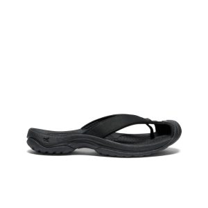 Women's Waimea Leather Flip-Flop | Black/Black