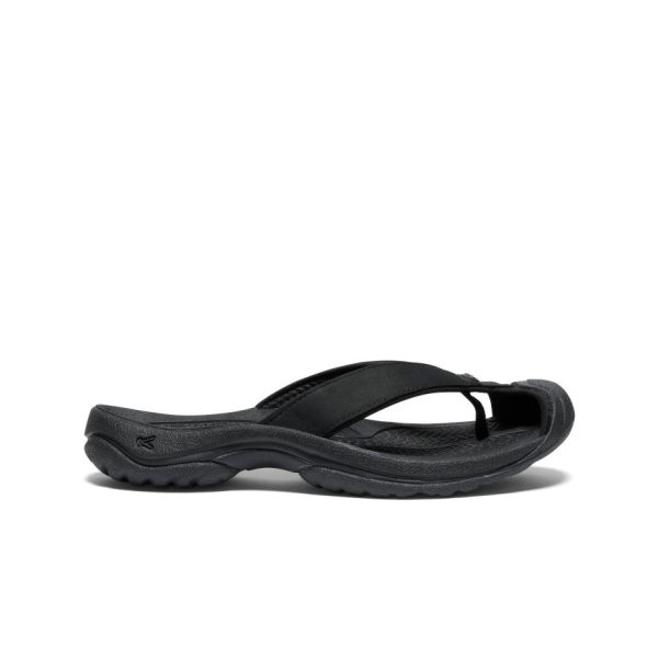 Women's Waimea Leather Flip-Flop | Black/Black