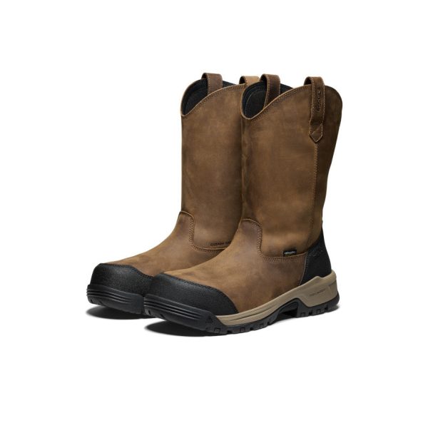 Men's Evanston Pull-On Waterproof Boot (Carbon Toe) | Bison/Black