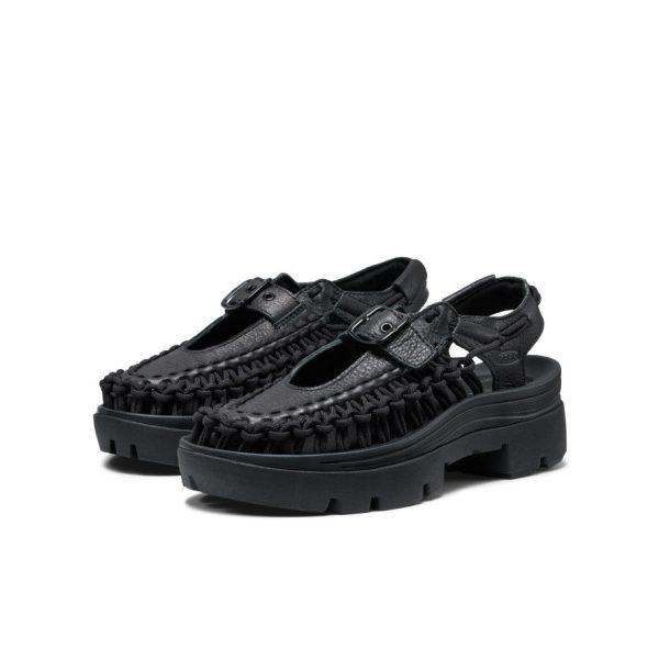 All Gender UNEEK PLT Mary Jane Sneaker | Black Smooth Lea