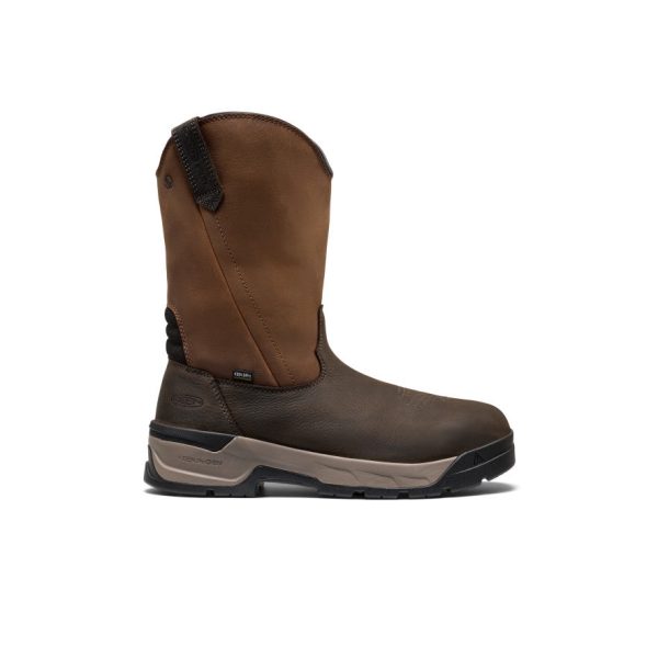 Men's Flatland Pull-On Waterproof Work Boot (Soft Toe) | Bison/Black